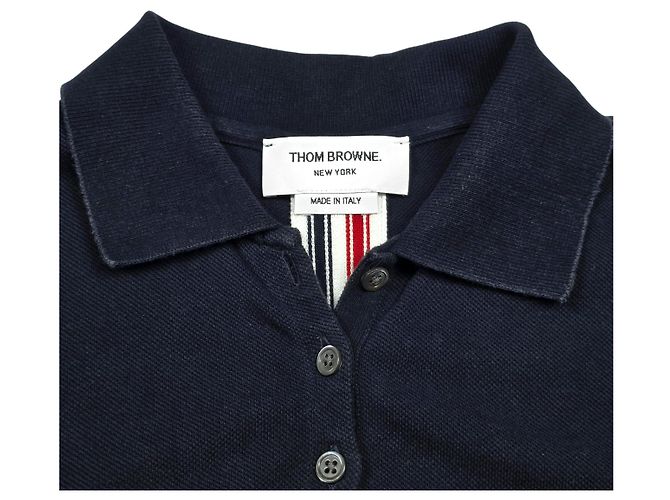 Thom Browne Abito in piqué a maniche corte Blu - vista 6