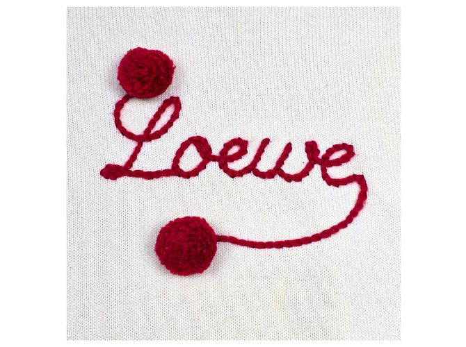 Loewe Strick mit Pom Pom Stickerei Weiß - Ansicht 3