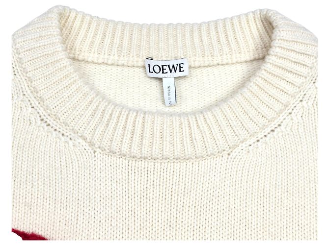 Loewe Strick mit Pom Pom Stickerei Weiß - Ansicht 4