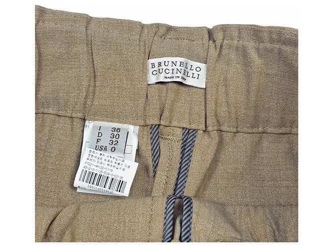 Brunello Cucinelli Damenhose mit Gürtel und elastischem Bund Braun - Ansicht 4