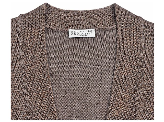 Brunello Cucinelli Cárdigan largo sin mangas para mujer Castaño - vista 4