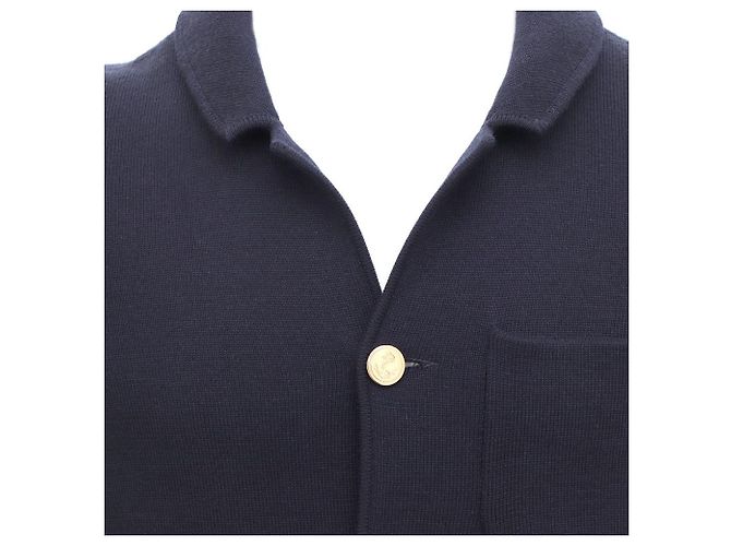 Thom Browne Woll-Sportjacke Navy Strickjacke Blau - Ansicht 2