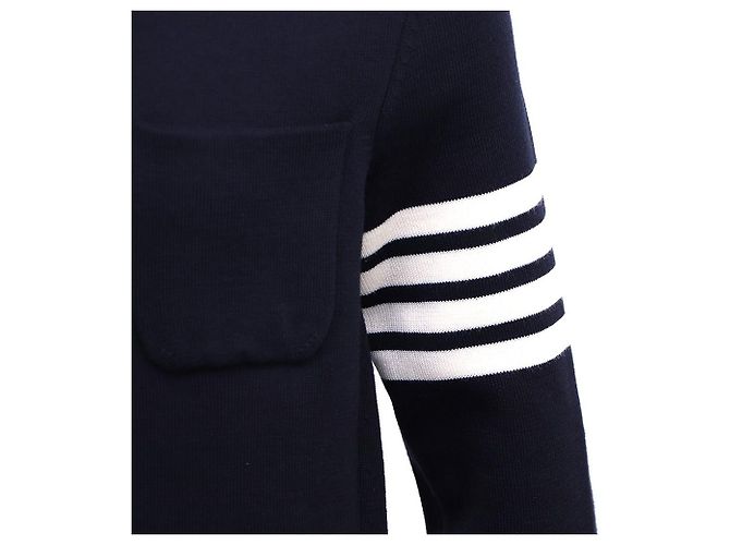Thom Browne Woll-Sportjacke Navy Strickjacke Blau - Ansicht 3
