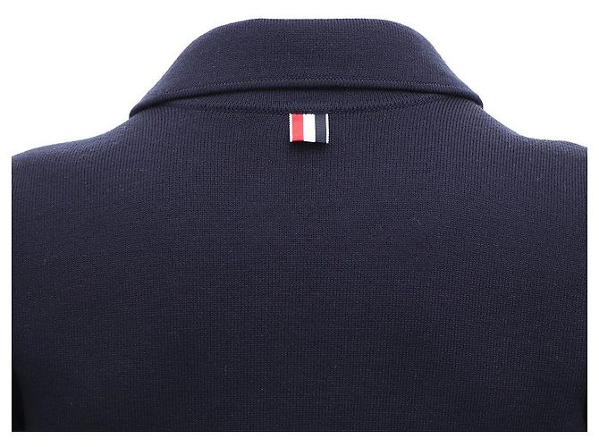Thom Browne Woll-Sportjacke Navy Strickjacke Blau - Ansicht 7