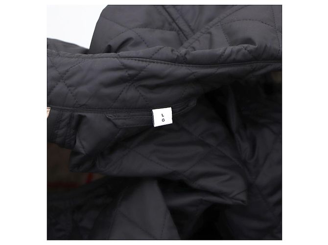 Burberry Giacca lunga trapuntata a rombi Nero - vista 10