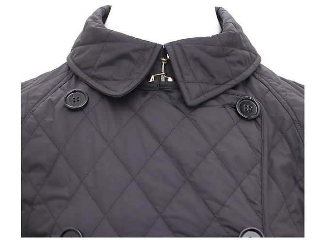 Burberry Giacca lunga trapuntata a rombi Nero - vista 2