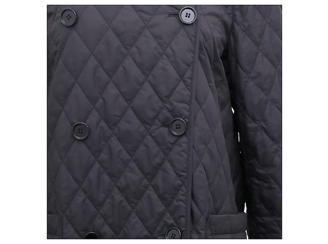 Burberry Giacca lunga trapuntata a rombi Nero - vista 3