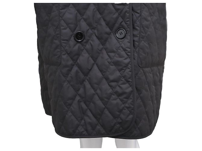 Burberry Giacca lunga trapuntata a rombi Nero - vista 4
