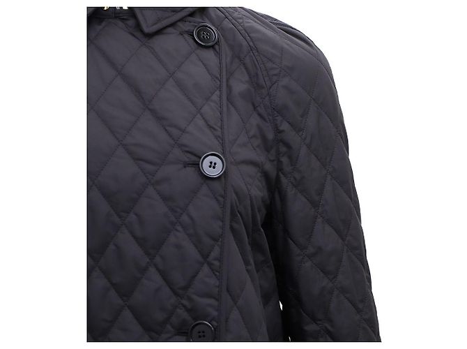 Burberry Giacca lunga trapuntata a rombi Nero - vista 5