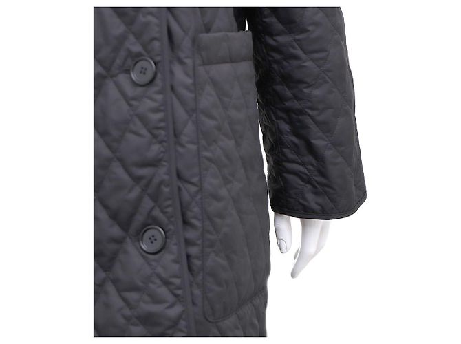 Burberry Giacca lunga trapuntata a rombi Nero - vista 6