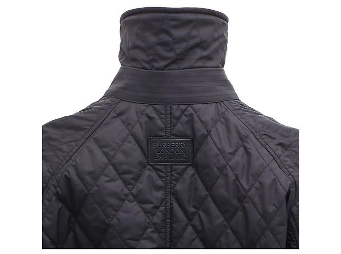 Burberry Giacca lunga trapuntata a rombi Nero - vista 7