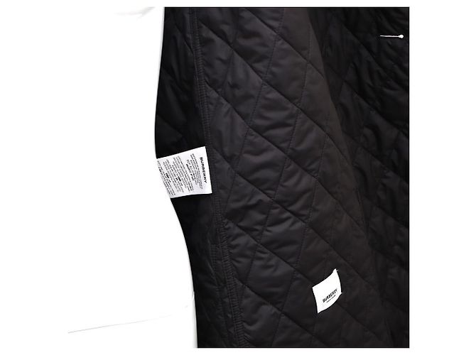 Burberry Giacca lunga trapuntata a rombi Nero - vista 9