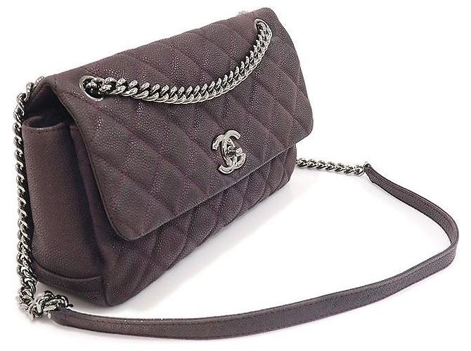 Chanel Borsa a Spalla con Patta Medium (Nubuck Caviar Viola) Porpora - vista 2
