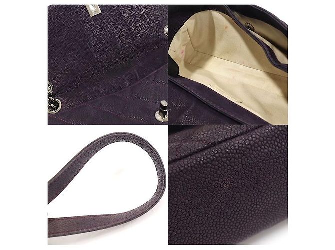 Chanel Borsa a Spalla con Patta Medium (Nubuck Caviar Viola) Porpora - vista 6