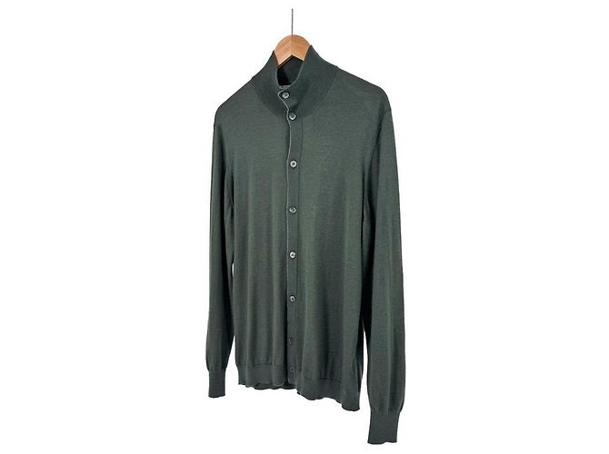 Brunello Cucinelli Cardigan en maille convertible en soie et cachemire pour homme Khaki Marron - vue 2
