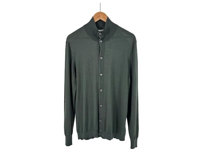 Brunello Cucinelli Cardigan en maille convertible en soie et cachemire pour homme Khaki Marron - vue 3