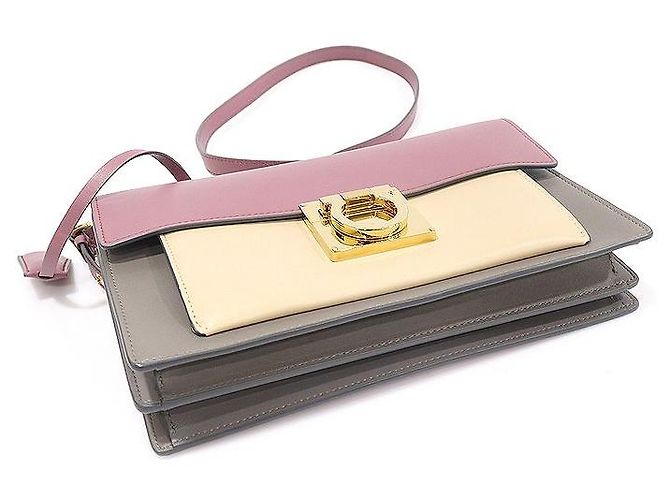 Salvatore Ferragamo Eileen Medium aus mehrfarbigem Kalbsleder Gancini Braun - Ansicht 5
