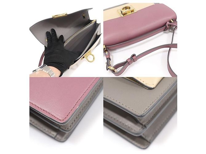 Salvatore Ferragamo Eileen Medium aus mehrfarbigem Kalbsleder Gancini Braun - Ansicht 6