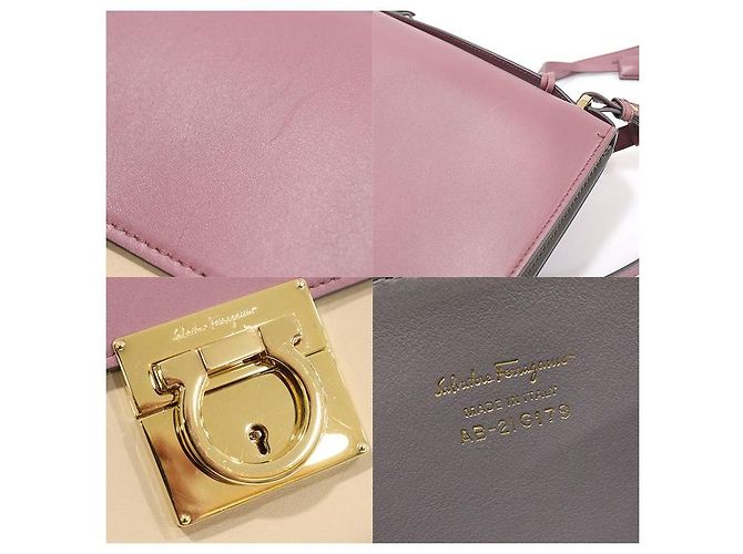 Salvatore Ferragamo Eileen Medium aus mehrfarbigem Kalbsleder Gancini Braun - Ansicht 7