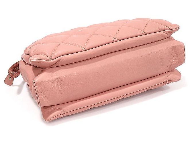 Salvatore Ferragamo Bolsa de ombro com corrente GINETTE em napa acolchoada rosa - vista 4