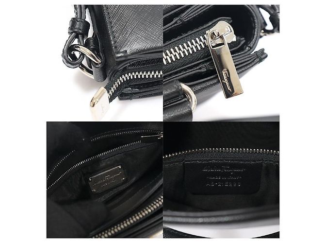 Salvatore Ferragamo Tote Tracy Vara in Saffiano nero - vista 7