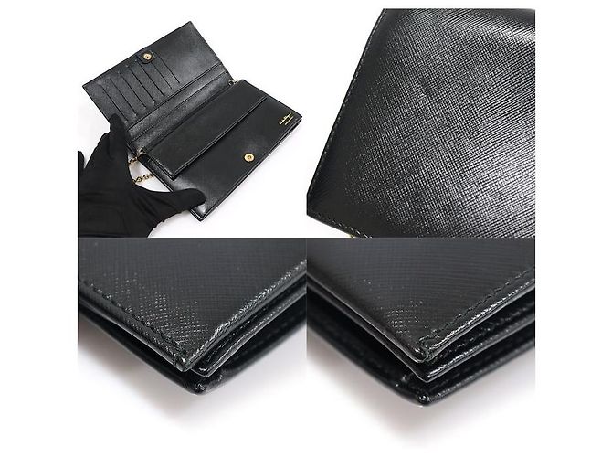 Salvatore Ferragamo Mini borsa a tracolla WOC Bow Genie in Saffiano nero - vista 6