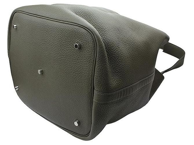 Hermès Picotin Verde Oliva Argento - vista 4