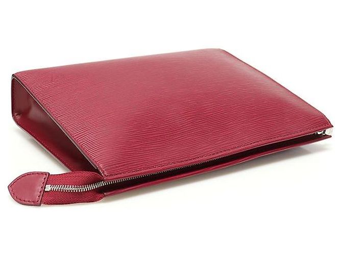 Louis Vuitton Beauty Case e Clutch in Pelle Epi Fuchsia Rosso - vista 3