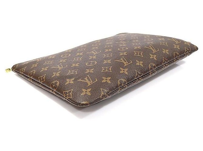 Louis Vuitton Clutch Etui Voyage MM in tela Monogram Nero - vista 5