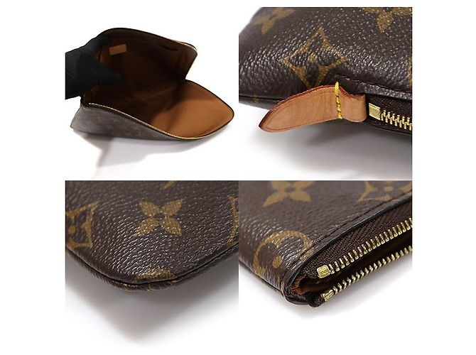 Louis Vuitton Clutch Etui Voyage MM in tela Monogram Nero - vista 6