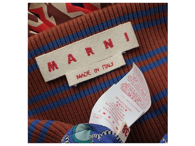 Marni Gonna a portafoglio in seta e cotone multicolore Blu - vista 3