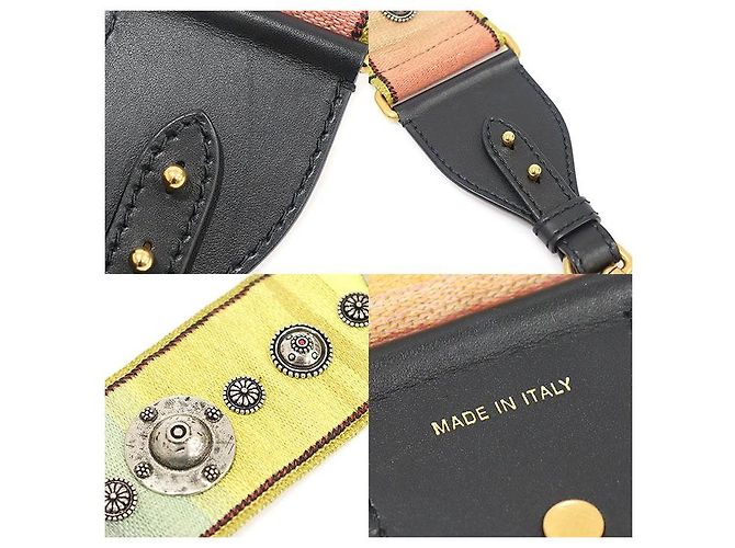 Dior Tracolla Christian con medaglione ricamato multicolore stile boho gradiente arcobaleno - vista 2