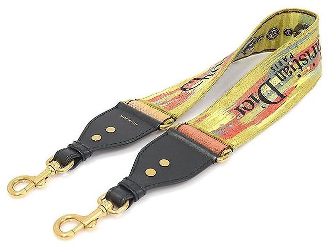 Dior Tracolla Christian con medaglione ricamato multicolore stile boho gradiente arcobaleno - vista 5