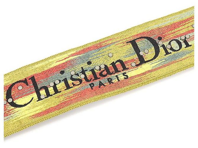 Dior Tracolla Christian con medaglione ricamato multicolore stile boho gradiente arcobaleno - vista 8