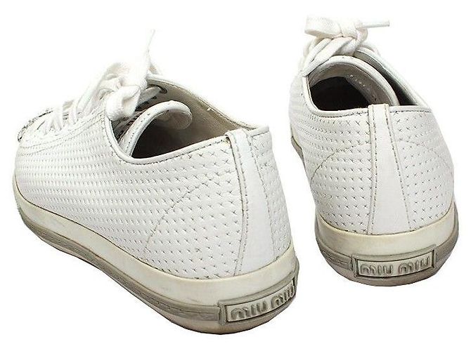Miu Miu Weiße Kristall-Sneaker - Ansicht 4