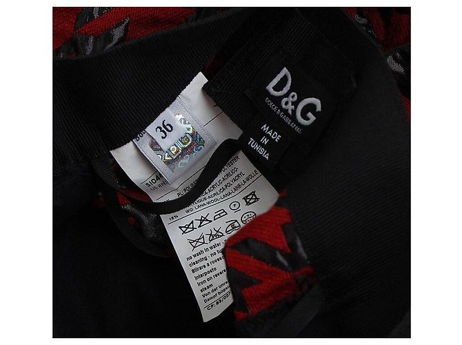 Dolce & Gabbana Falda de cuadros pata de gallo Roja - vista 3