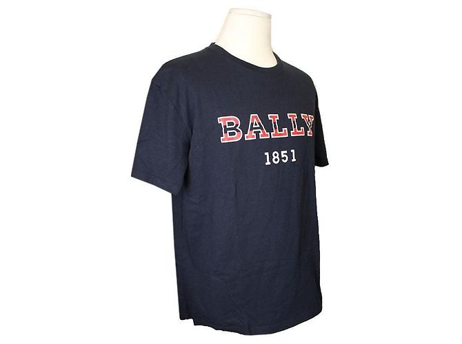 Bally Navy Logo Baumwoll-T-Shirt für Herren Blau - Ansicht 2
