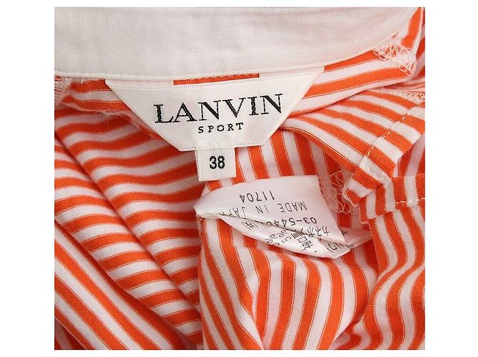 Lanvin Top de manga larga con rayas naranjas deportivas Roja - vista 3