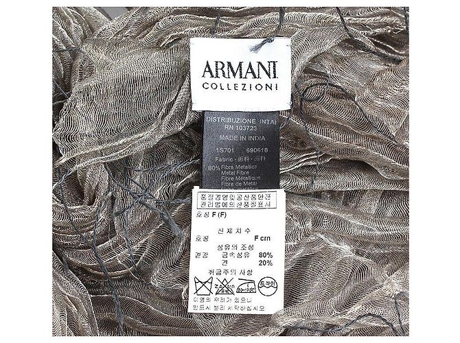 Sciarpa Armani Collegioni in misto seta argento metallizzato - vista 3