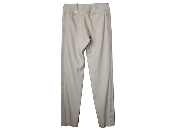 Dior Beige Seidenhose Silber - Ansicht 2