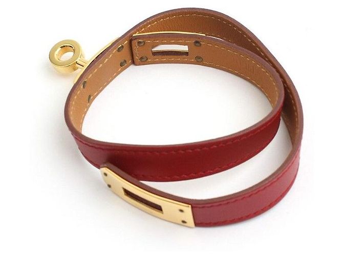 Hermès Pulsera Kelly roja con estampado - vista 3