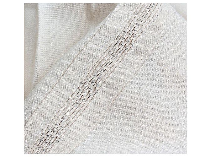 Dior Pantalones plisados de seda beige Blanco - vista 4