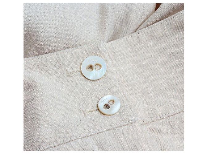 Dior Pantalones plisados de seda beige Blanco - vista 6