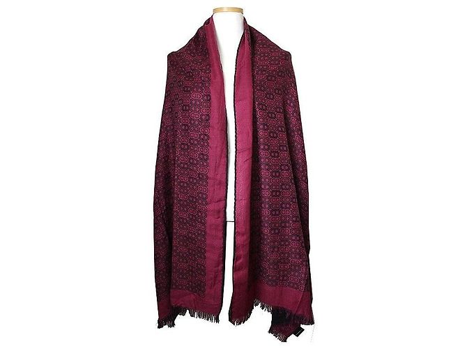 Hermès Bufanda de seda y lana fucsia Rosa - vista 2