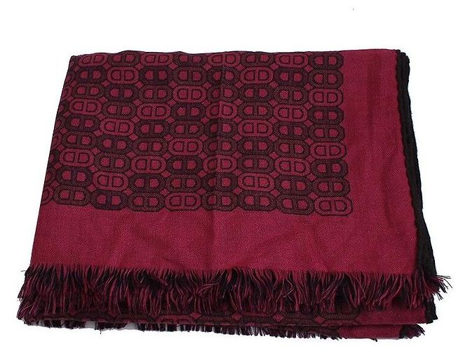 Hermès Bufanda de seda y lana fucsia Rosa - vista 4