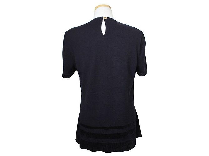 Salvatore Ferragamo Top de punto azul marino Negro - vista 2