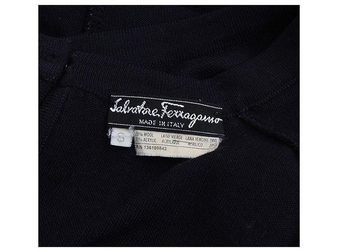 Salvatore Ferragamo Top de punto azul marino Negro - vista 3