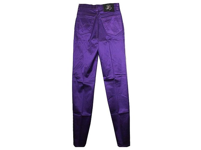 Versace Pantalones de satén violeta Púrpura - vista 2