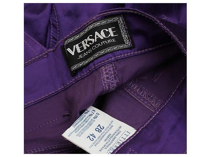 Versace Pantalones de satén violeta Púrpura - vista 3