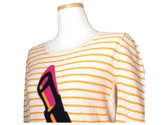 Sonia by Sonia Rykiel Stricktop mit orangefarbenen Streifen Braun - Ansicht 4